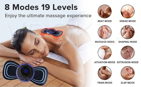Wireless EMS Mini Body Massager – Portable Butterfly Massager for Blood Circulation & Pain Relief