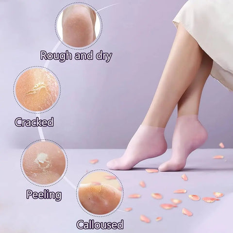 High Quality Silicone Foot Care Socks – Anti-Cracking Moisturizing Gel Socks (1 Pair)