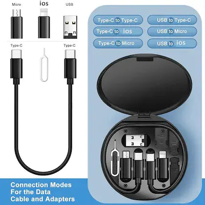 60W Fast Charging Cable Kit with Storage Box 5 in 1