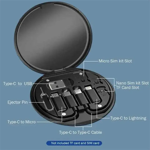 60W Fast Charging Cable Kit with Storage Box 5 in 1